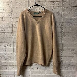 Italian Hunt Club Angora Lambswool V Neck Sweater Xl Tall